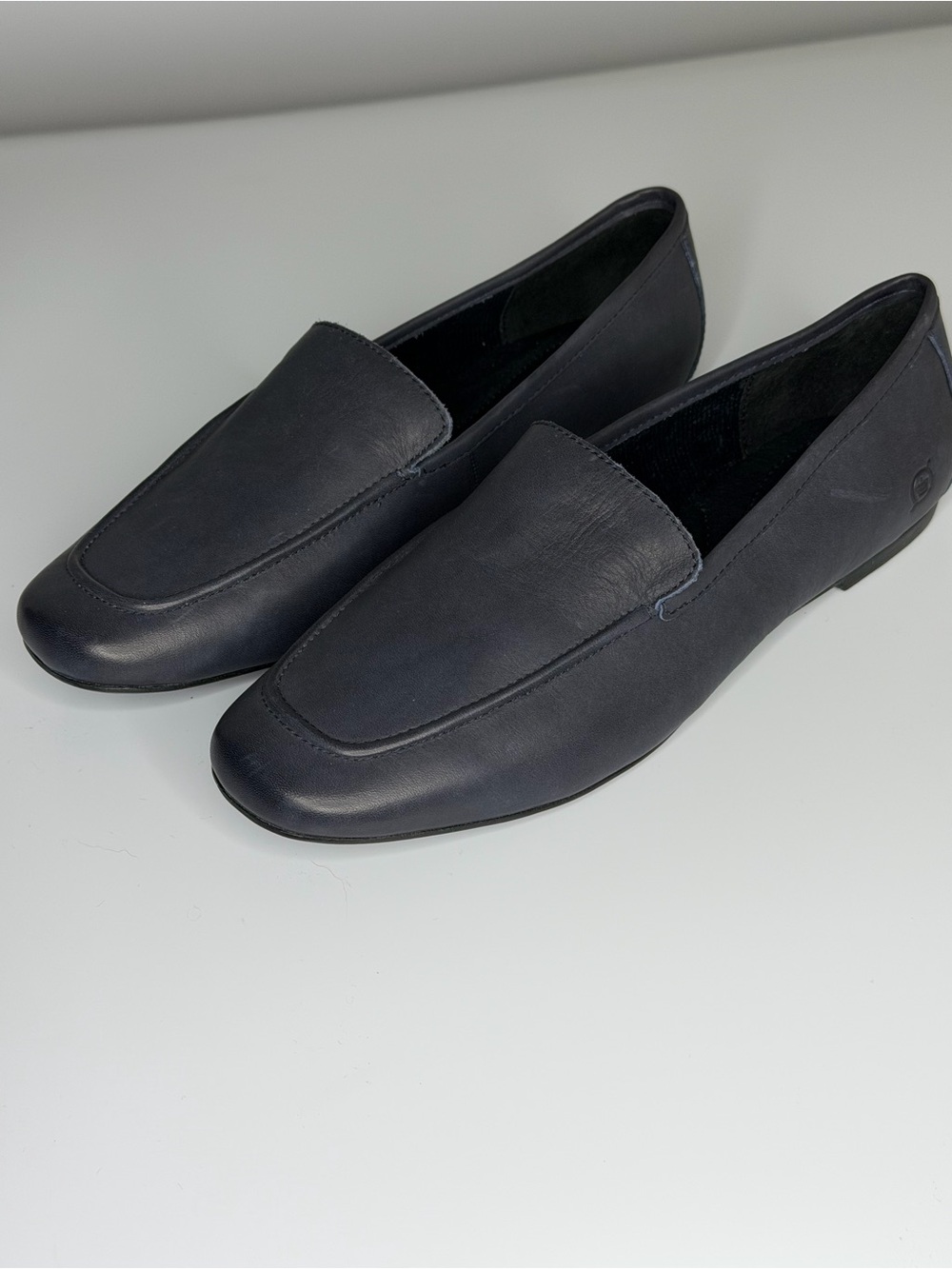 Børn "Petil" Leather Loafers in navy blue Sz 10M